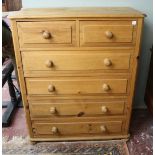 Pine chest of drawers - Approx W: 92cm D: 46cm H: 111cm