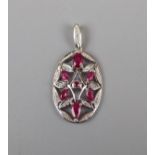 White gold ruby & diamond pendant