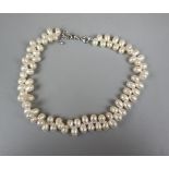 Freshwater pearl and silver necklace