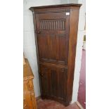 Antique oak corner cupboard