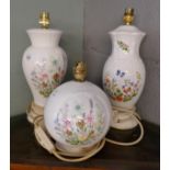 3 Aynsley lamps