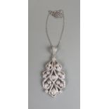 18ct white gold necklace with 2.06ct diamond pendant