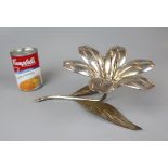 White brass flower ashtray