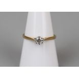 Gold diamond solitaire ring - Size P