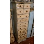 Tall bank of distressed draws - Approx W: 41cm D: 46cm H: 135cm