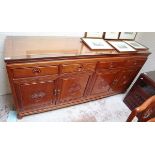 Large Oriental themed sideboard - Approx W: 183cm D: 48cm H: 87cm