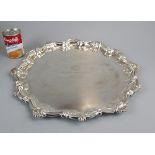 Heavy hallmarked Irish silver tray - Approx weight 1384g