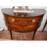 Mahogany inlaid demi-lune sideboard