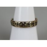 Gold diamond set ring - Approx size N