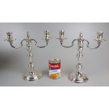 Pair of hallmarked silver candelabra - Approx gross weight 1429g & H: 26cm