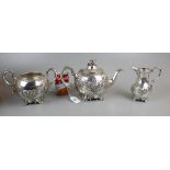 3 piece old Sheffield silver plate tea service - possibly 75% silver content