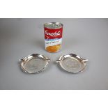 Pair of sterling silver ashtrays - Approx weight 125g