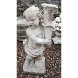 Stone cherub statue - Approx height: 80cm