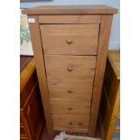 Tall chest of 5 drawers - Approx W: 53cm D: 39cm H: 121cm