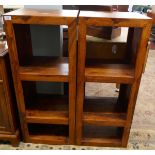 Pair of hardwood shelf units - Approx W: 43cm D: 33cm H: 104cm