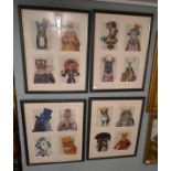 4 framed animal themed pictures