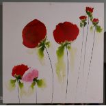 Oil - Poppies by Joan Picton listed artist - Approx image size: 61cm x 61cm