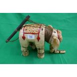 Vintage marionette elephant puppet - Approx height: 22cm