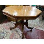 Edwardian octagonal oak table