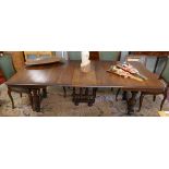 Antique French walnut extending table with 3 leaves - Approx size fully extended L: 214cm W: 105cm