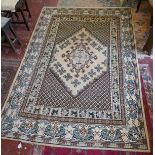 Tunisian patterned rug - Approx size: 286cm x 191cm