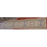 Brown patterned runner - Approx size: 61cm x 300cm