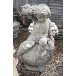 Stone statue of boy - Approx height: 94cm