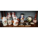 Collection of ceramics to include Staffordshire dogs and miniatures
