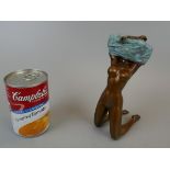 Bi-coloured bronze kneeling nude - Height 16cm