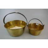 2 Victorian brass jam pans