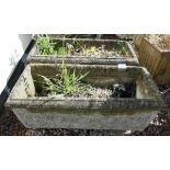 Pair of stone trough planters