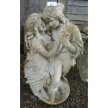 Stone statue of lovers - Height 73cm