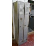 Vintage metal double locker cabinet