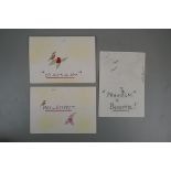 3 Charles Bronson artwork signed greetings cards