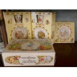 3 Royal Doulton Bunnykins sets in original boxes together with Peter Rabbit nursery set by Wedgwood