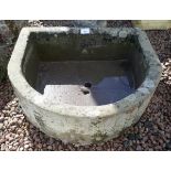 Stone D shape flat trough