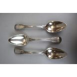 3 heavy hallmarked silver spoons - Approx weight 243g