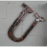 Metal letter U - Height 50cm