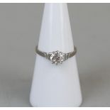 Platinum diamond solitaire ring - Size M