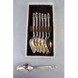 Hallmarked silver cased spoons - Georg Jensen Approx weight 196g