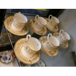 6 Royal Worcester Hyde Park coffee cans and saucers