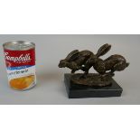 Bronze figure of hares - Height 12cm