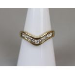 Gold wishbone ring set with 1/2 carat of diamonds - Size N