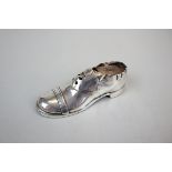 Hallmarked silver pin cushion in form of a shoe Chester 1909