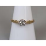 Gold diamond solitaire ring - Size P½