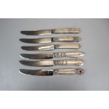 Collection of silver handled butter knives by Georg Jensen