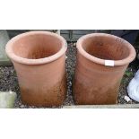 Pair of terracotta chimney pots