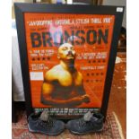 Framed Bronson film poster signed by Charles Bronson together with a pair of Charles Bronsons