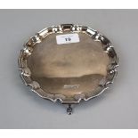 Hallmarked silver salver Sheffield 1977 - Approx weight 168g