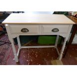 Painted oak hall table - Approx W: 91cm D: 41cm H: 77cm